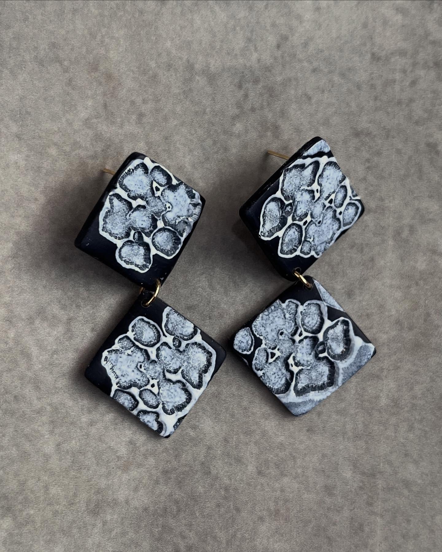 Black and White Stamped Dangles