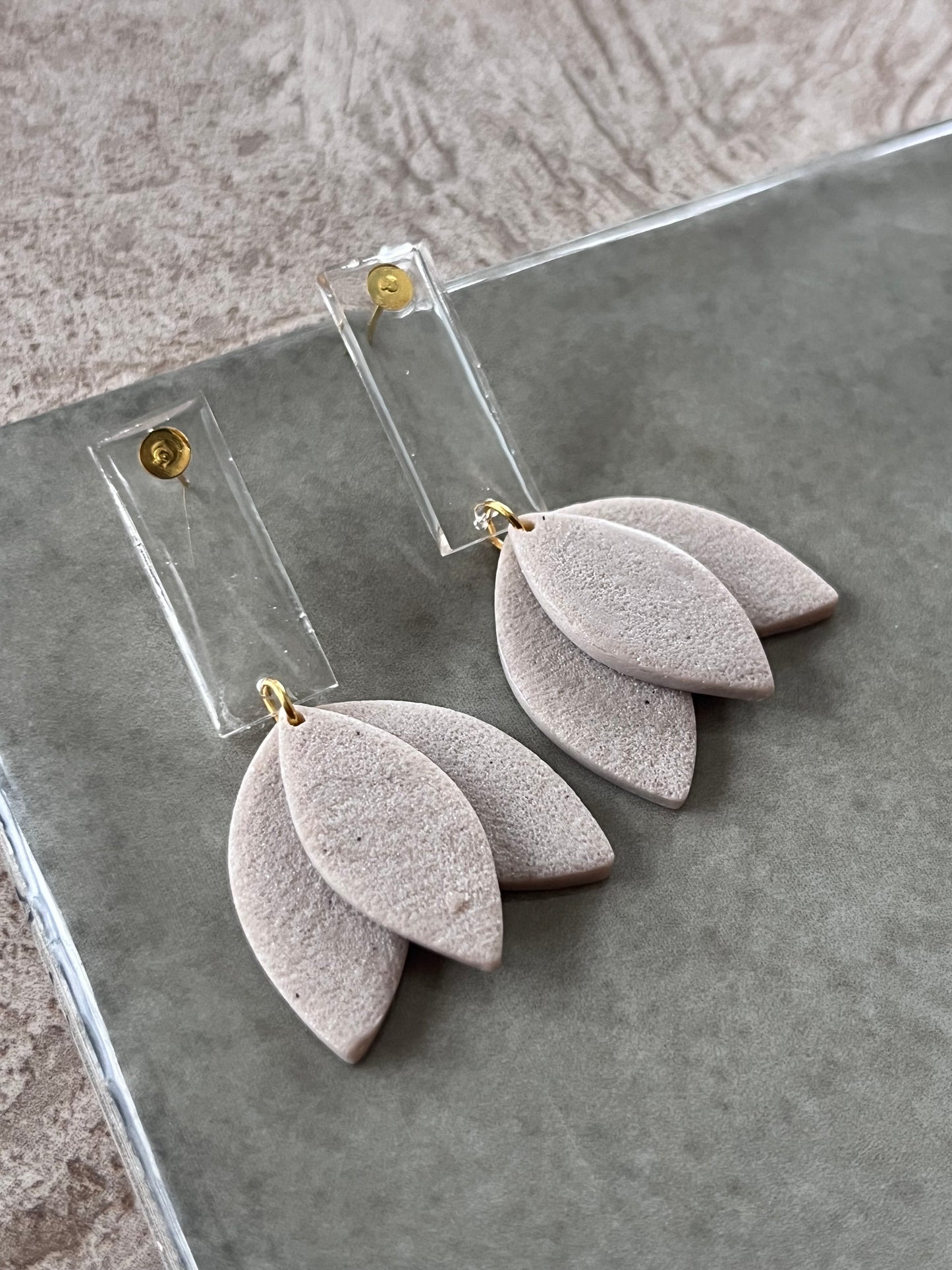 Clearly Tulip Dangles - Organic Cream