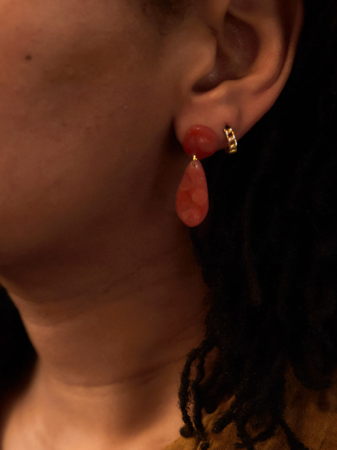Coral Pink Translucent Teardrops