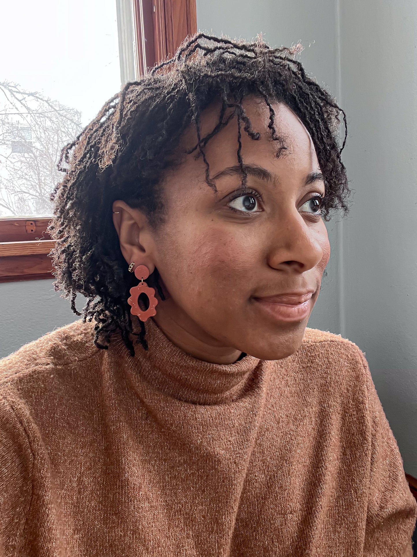 Terra Cotta Floral Dangles