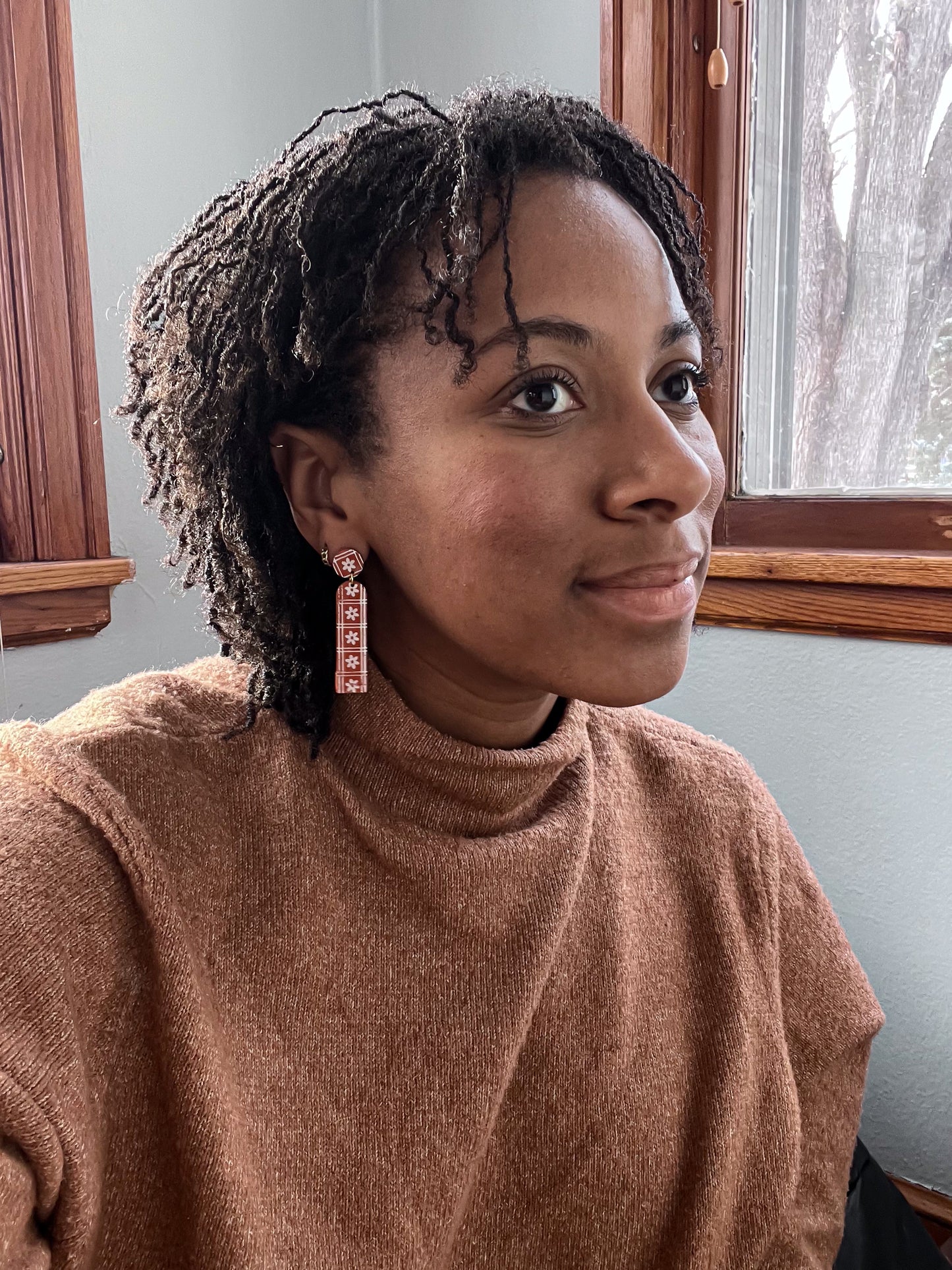 Floral Terra Cotta - Classic Shape Dangles