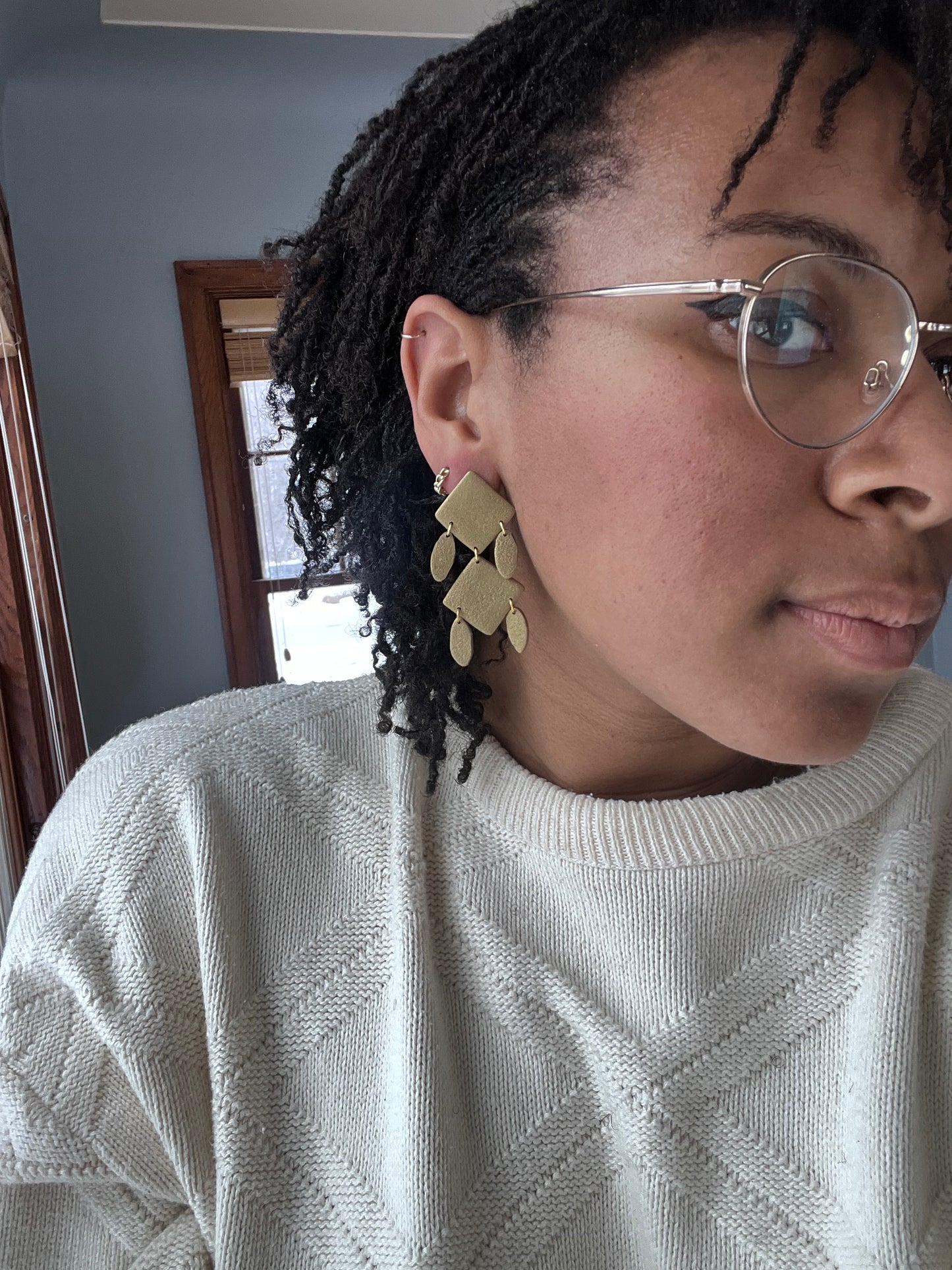 Simple Royalty Dangles in Antique Gold