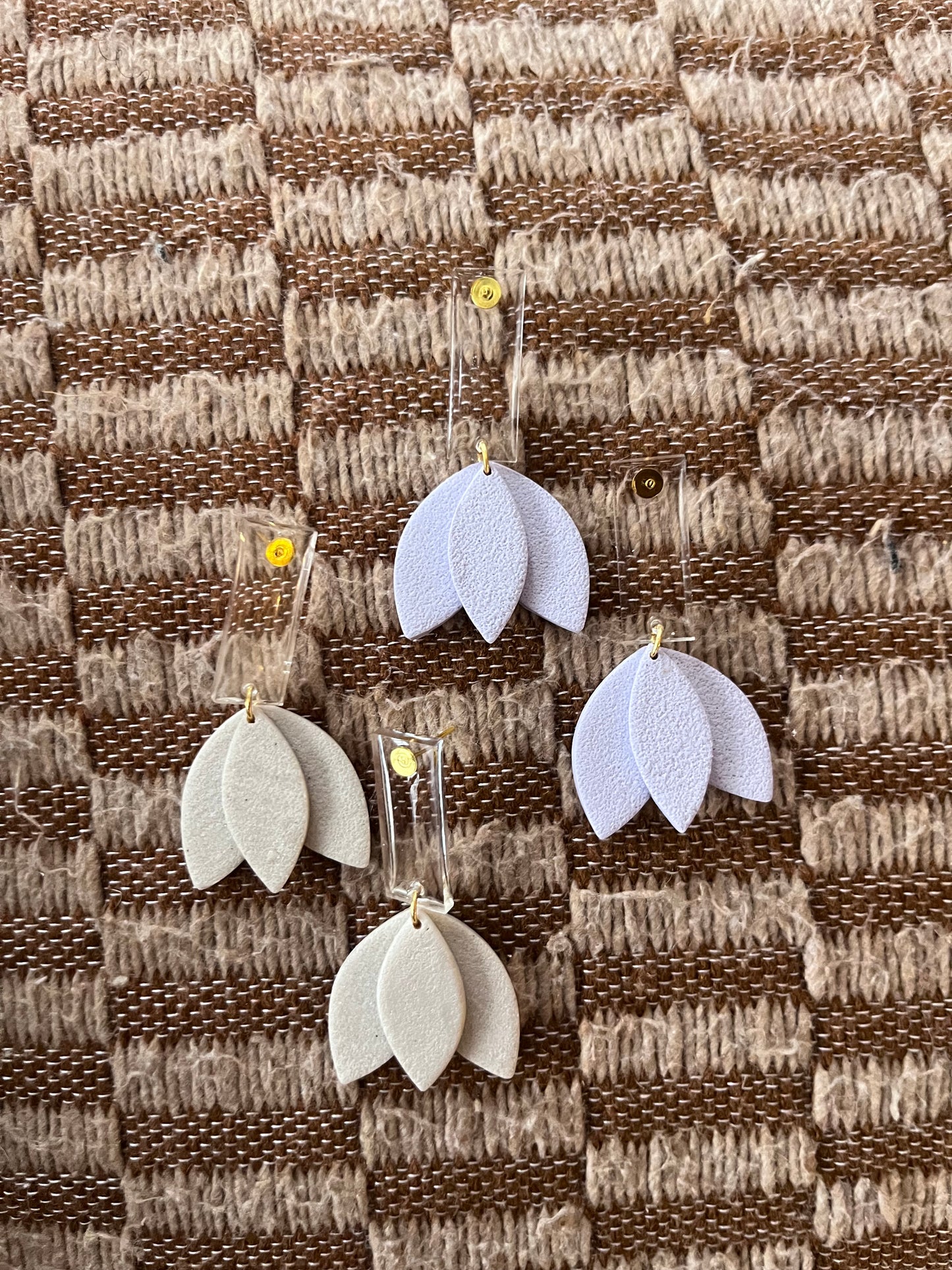 Clearly Tulip Dangles ~ Lavender