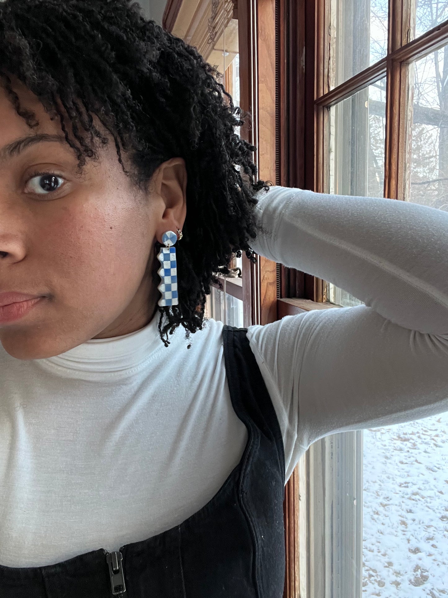 Wavy Checkered Dangles