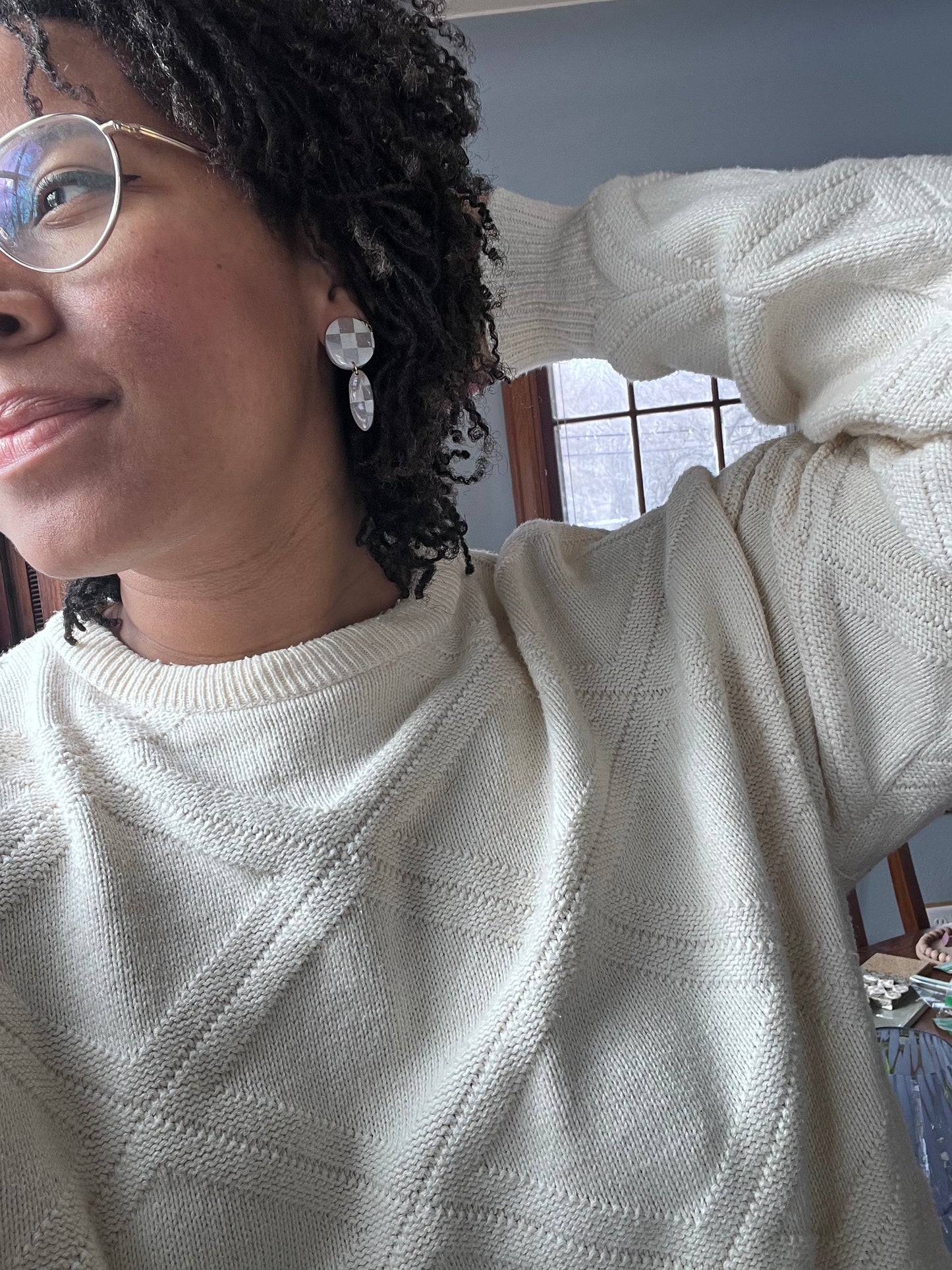 Organic Checkered Mini Dangles - Sale!