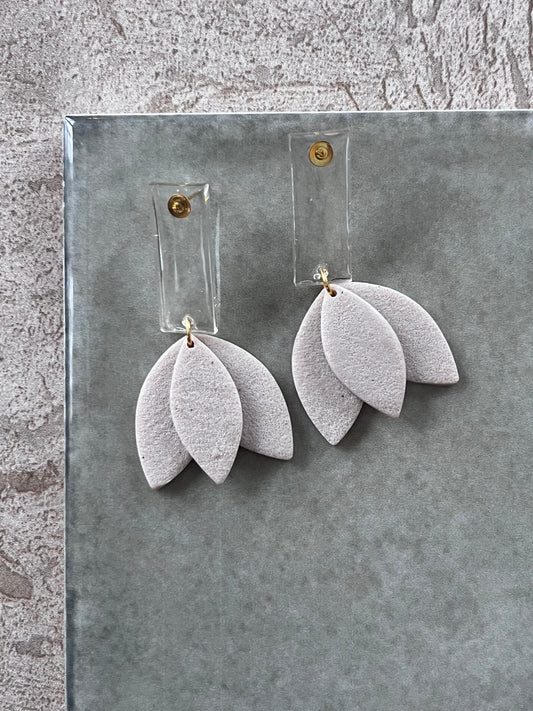 Clearly Tulip Dangles - Organic Cream
