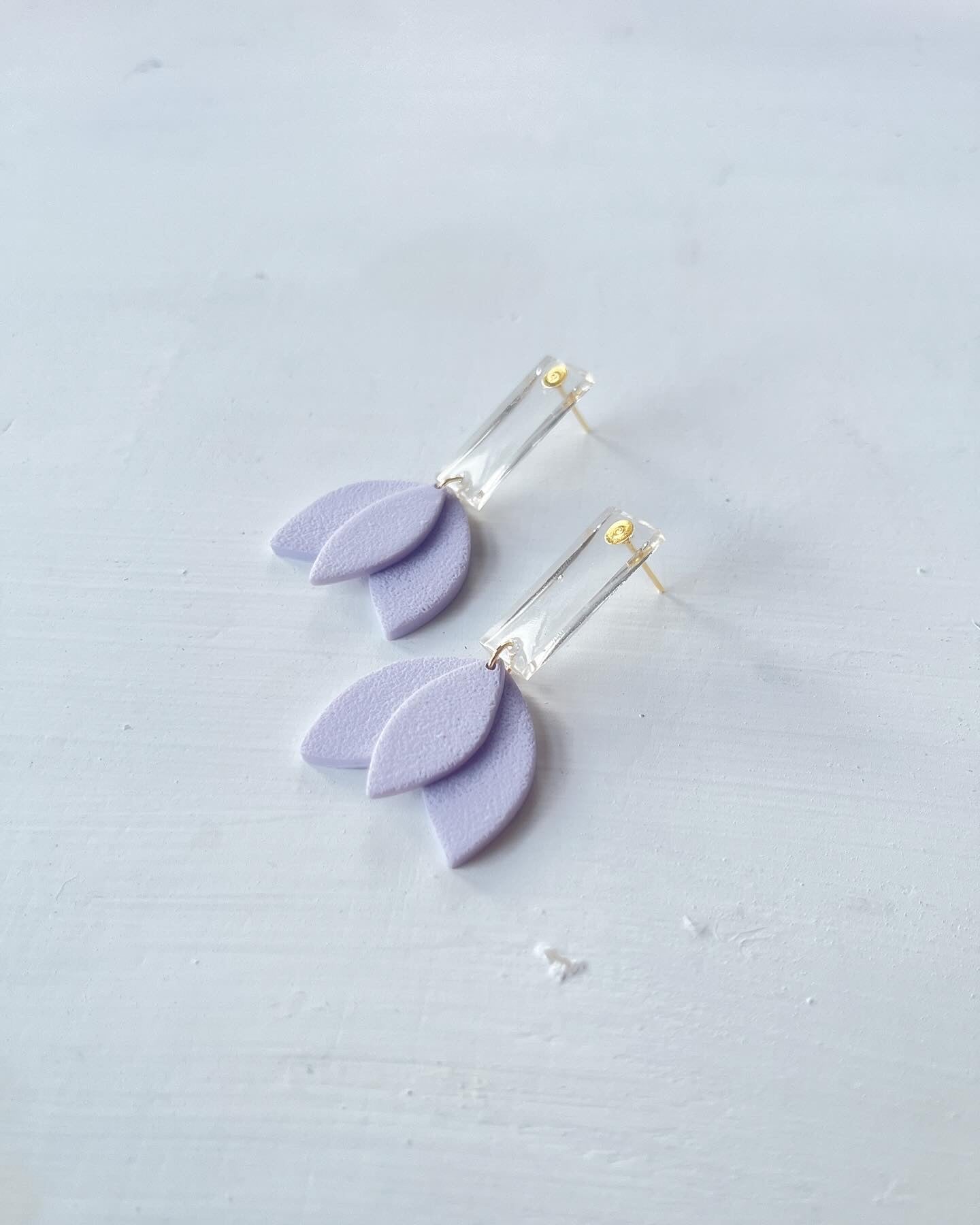 Clearly Tulip Dangles ~ Lavender