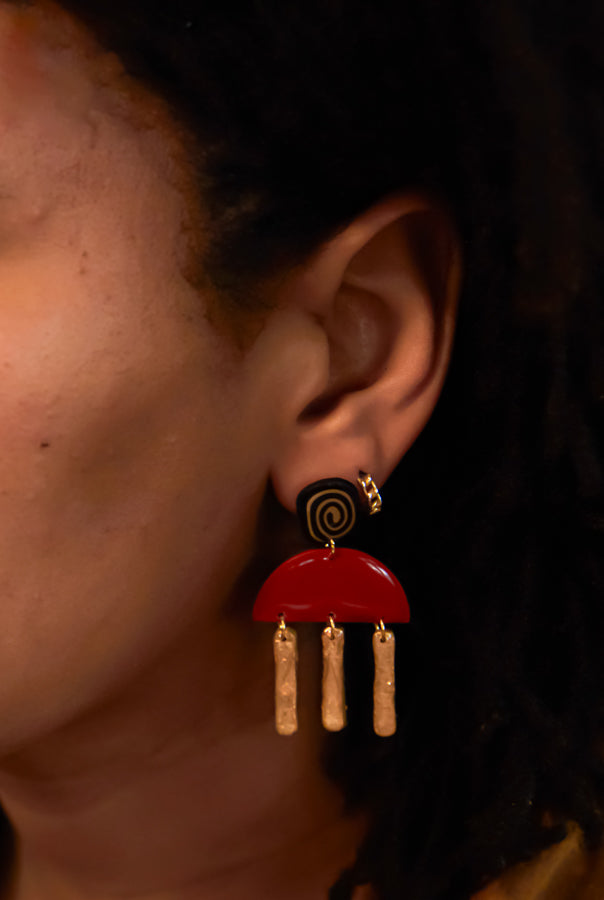 Color Block Tassle Dangles