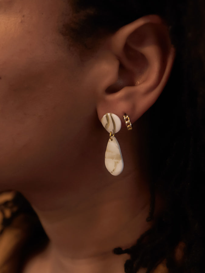 Organic Cream and Striped Teardrops