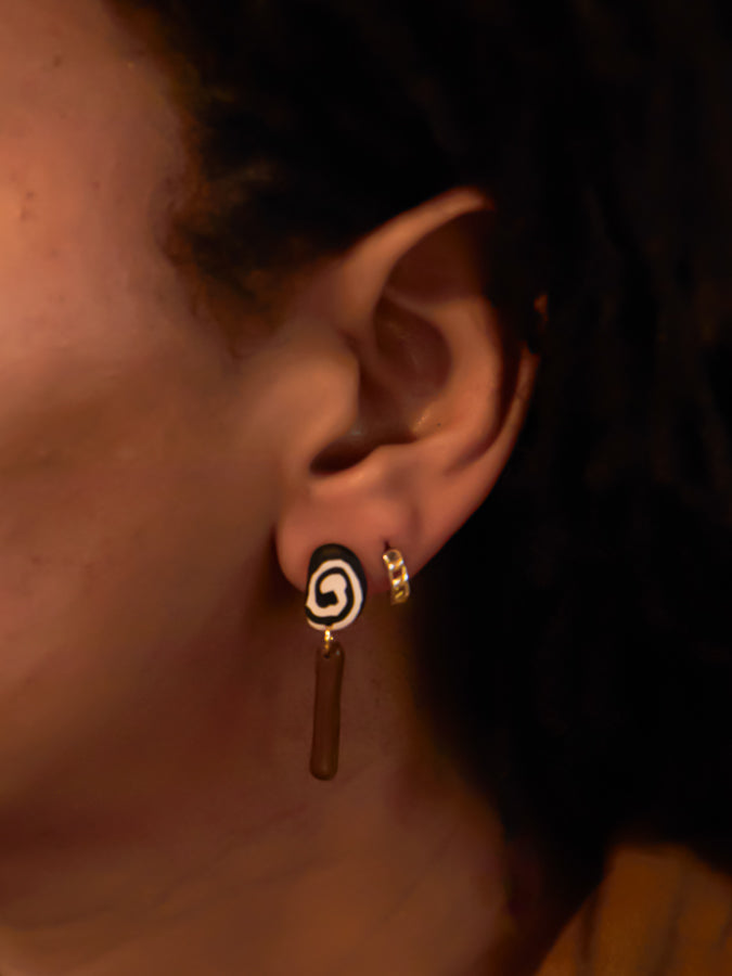 Mini Spiral & Brown Dangles