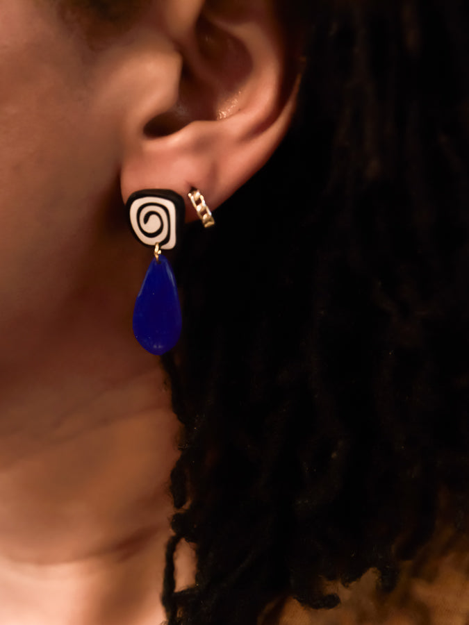 Spiral & Cobalt Teardrops