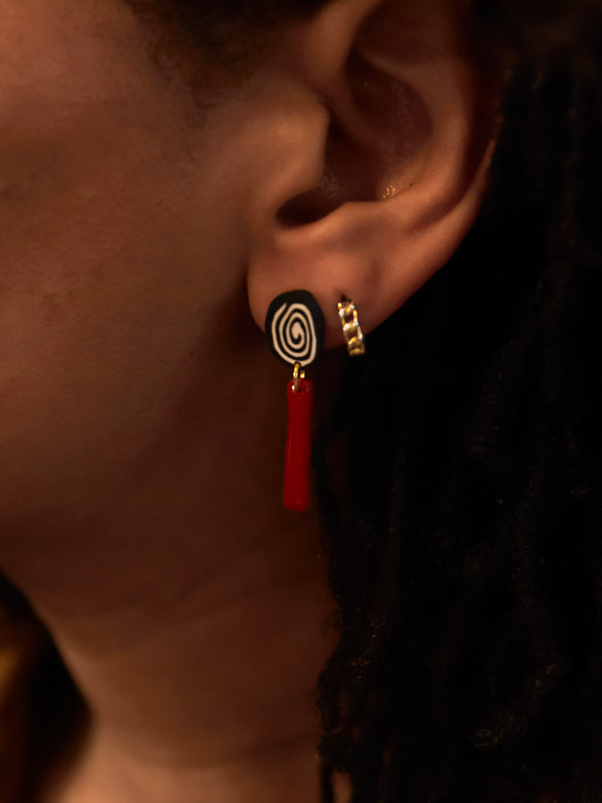 Mini Spiral & Red Dangle