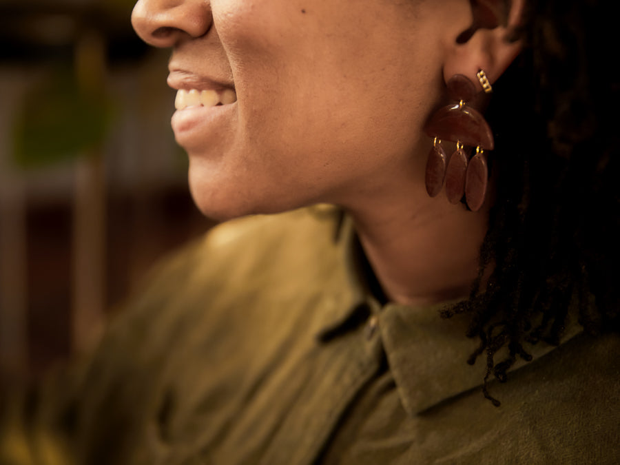 Translucent Brown Tiered Dangles
