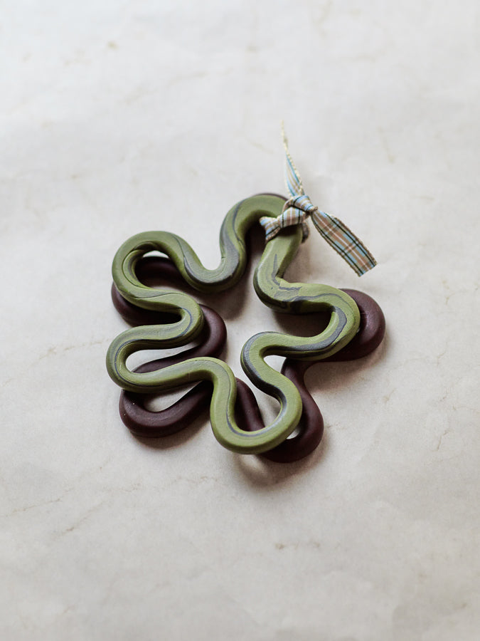 Set of Two Drink Coasters - Green & Brown