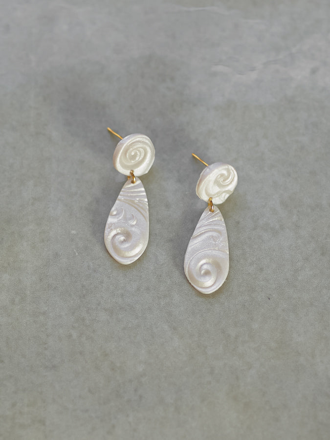 Pearl Scroll Teardrops