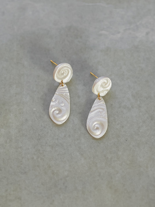 Pearl Scroll Teardrops