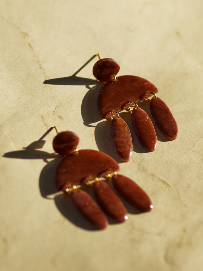 Translucent Brown Tiered Dangles