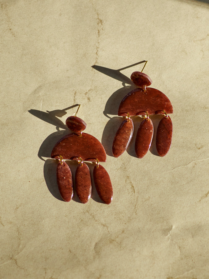 Translucent Brown Tiered Dangles