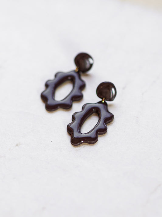 Brown Scalloped Dangles