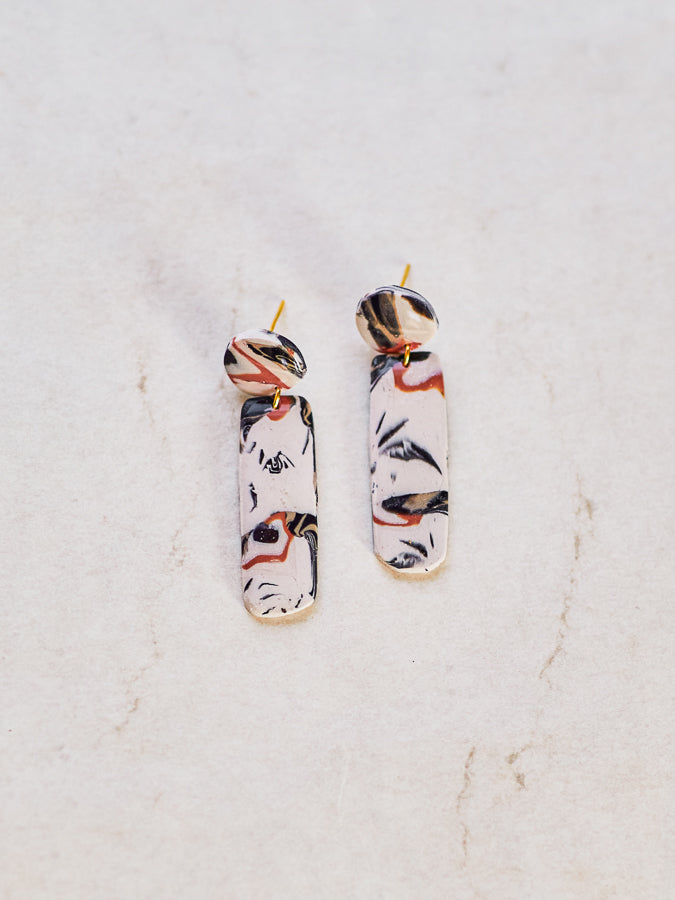 Orange & Black Speckled Dangles
