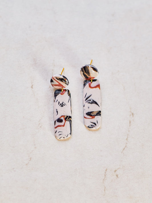Orange & Black Speckled Dangles