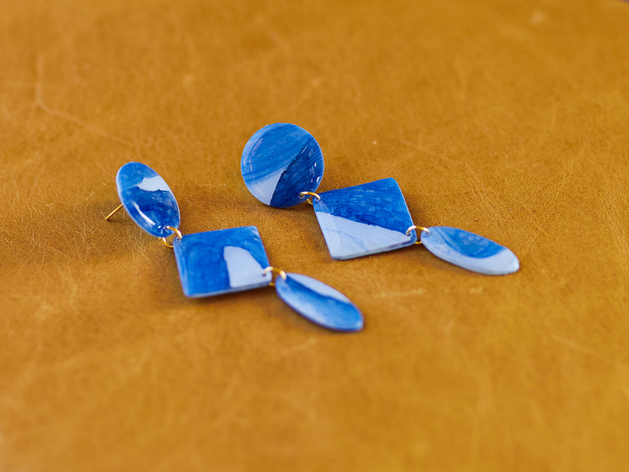 Marbled Sea Blue Tiered Dangles