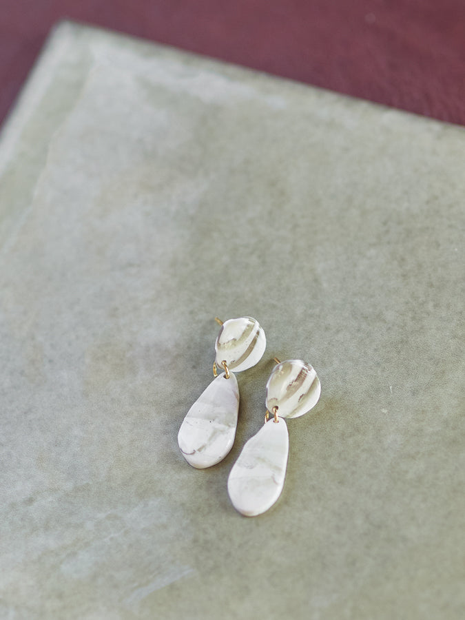 Organic Cream and Striped Teardrops