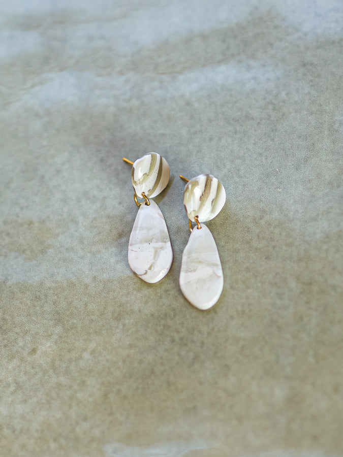 Organic Cream and Striped Teardrops