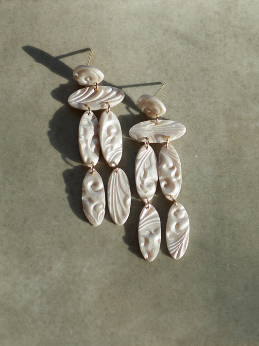 Textured Pearl Christina Dangle