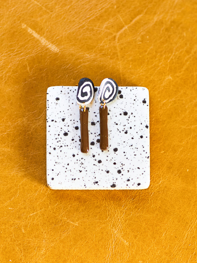 Mini Spiral & Brown Dangles