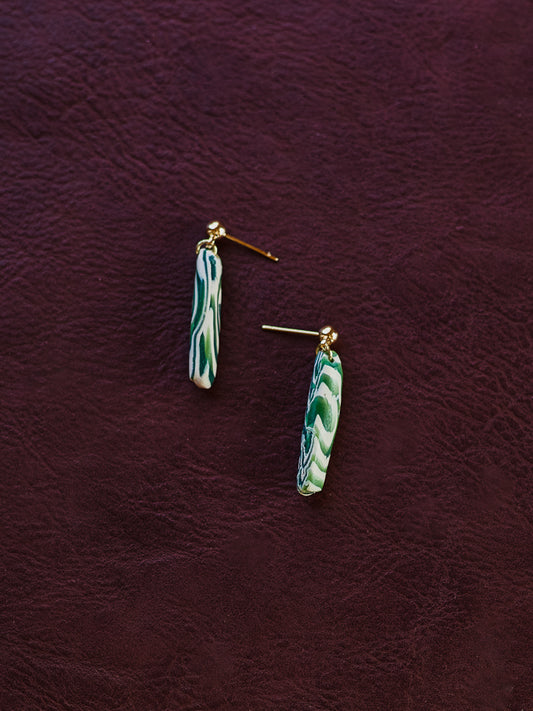 Green Marbled Minis - 14k Gild Filled Ball Posts