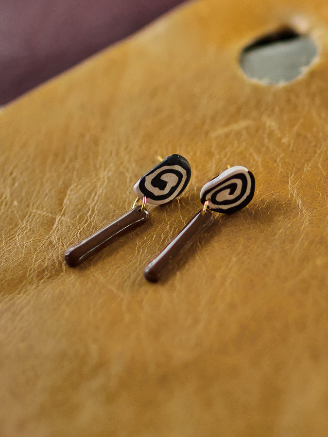 Mini Spiral & Brown Dangles