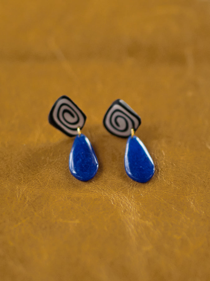 Spiral & Cobalt Teardrops