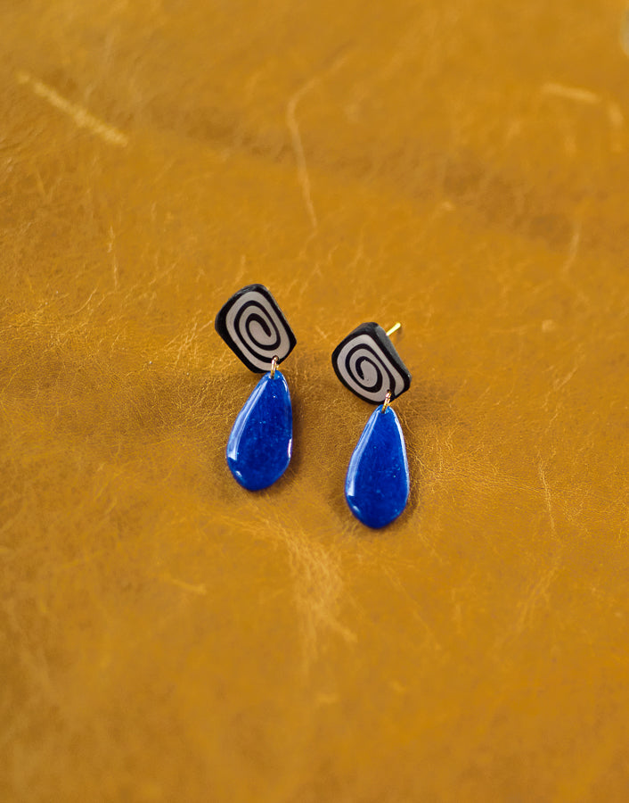 Spiral & Cobalt Teardrops