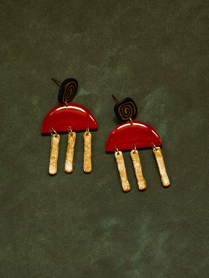 Color Block Tassle Dangles