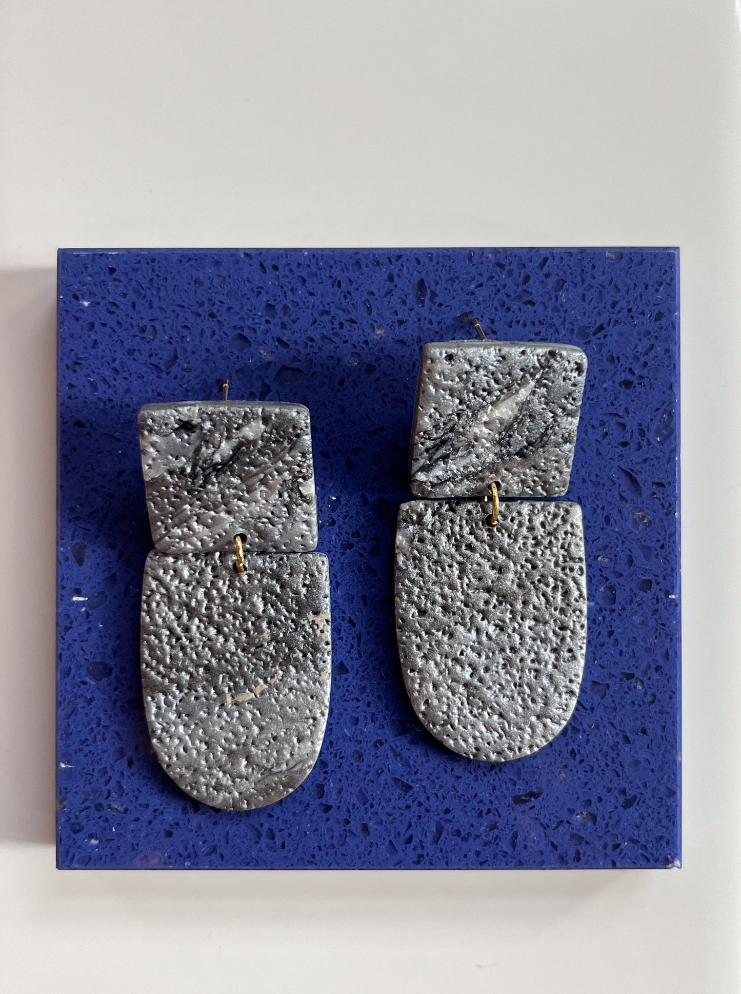Textured Grey Geometric Dangles $21 - SALE!