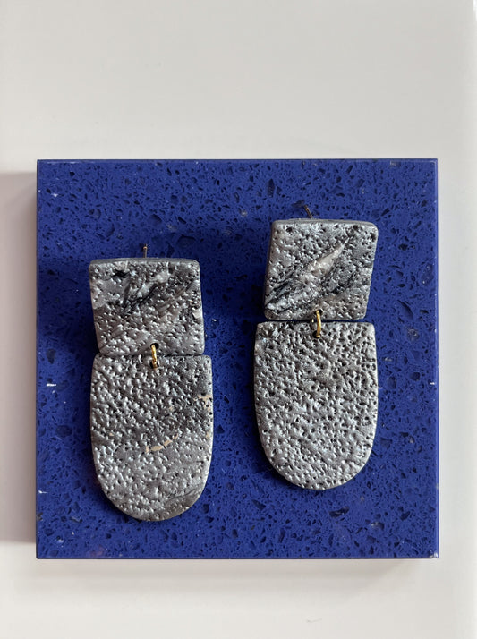 Textured Grey Geometric Dangles $21 - SALE!