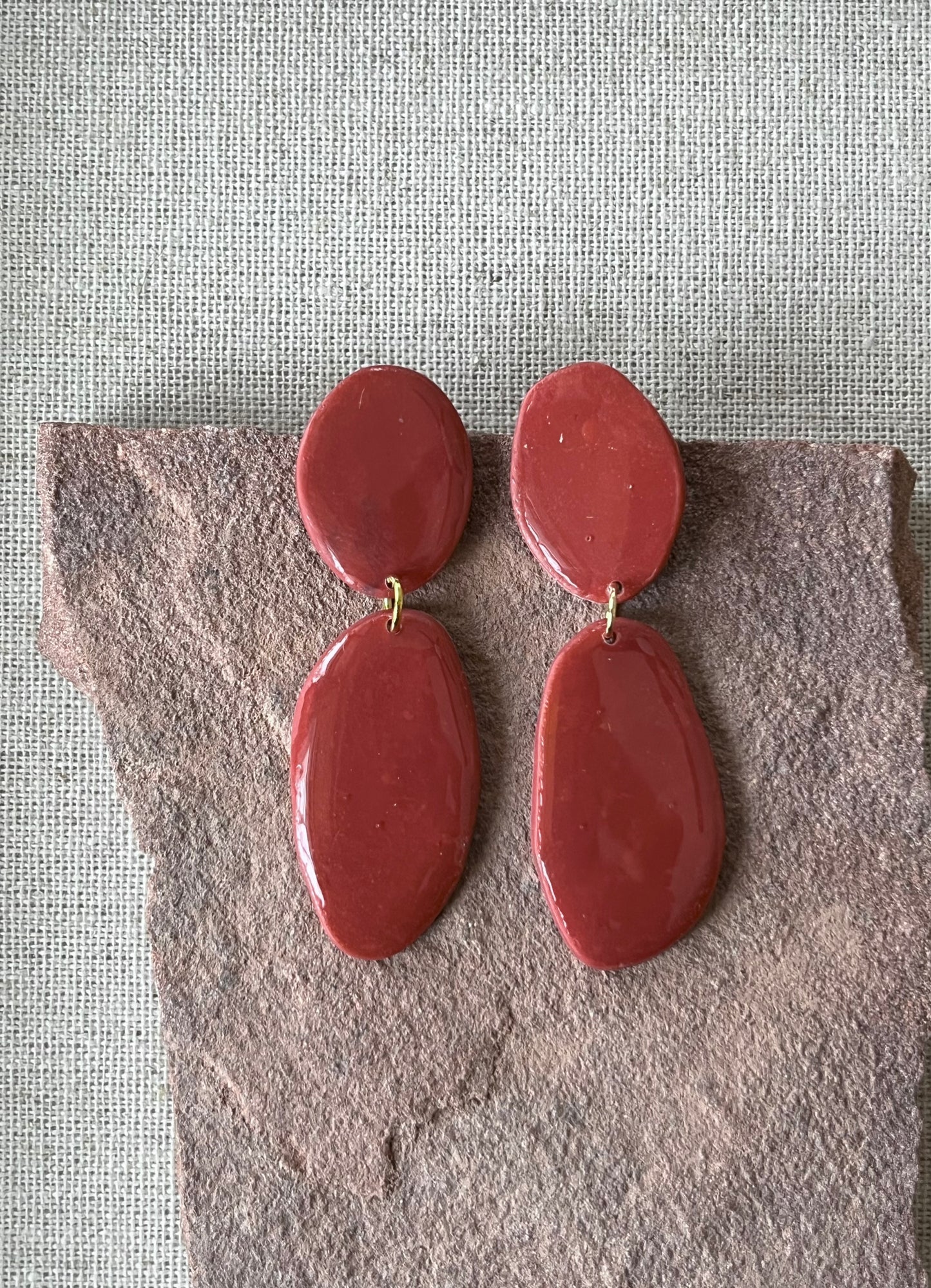 Raspberry Rust Red Organic Dangles