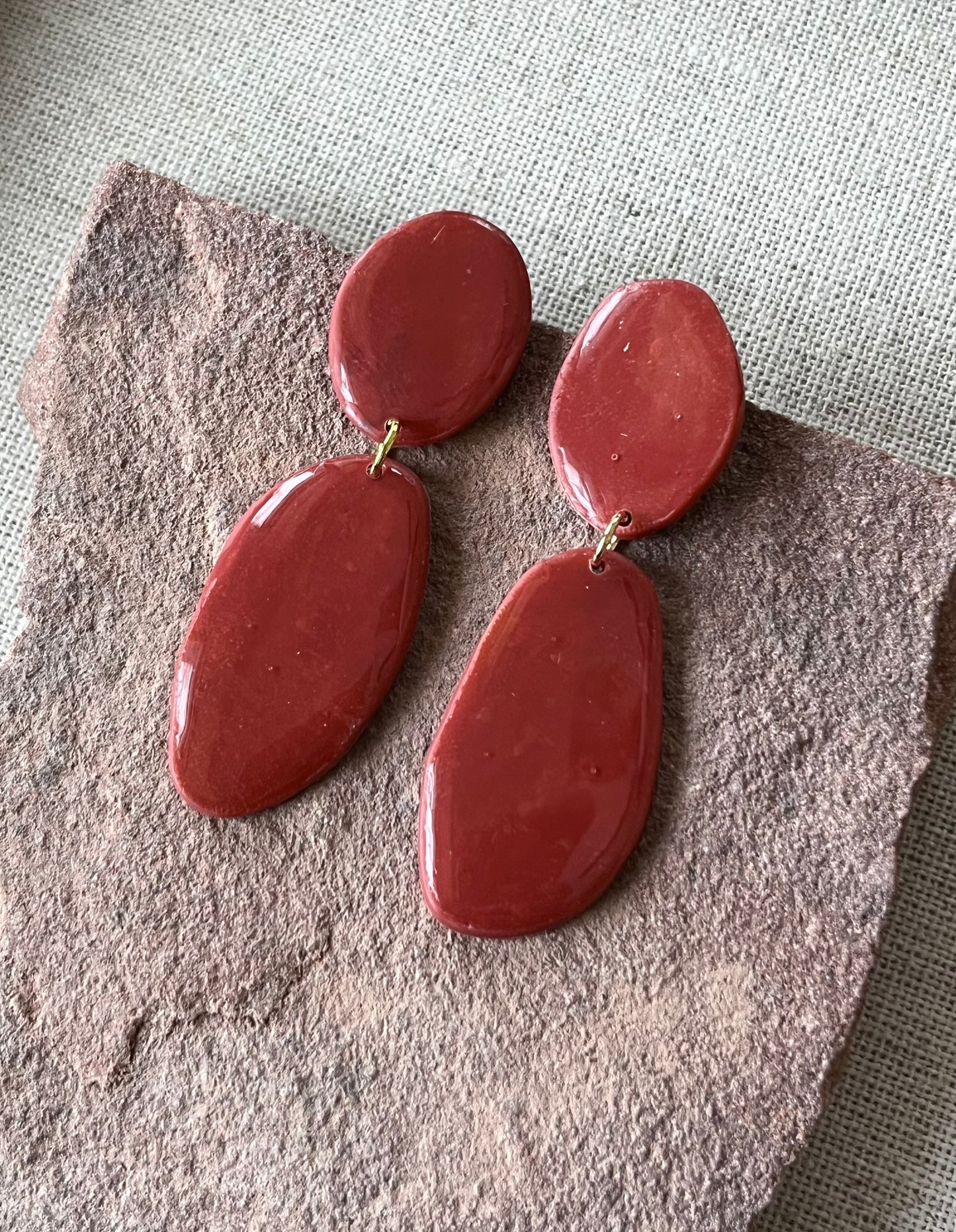 Raspberry Rust Red Organic Dangles