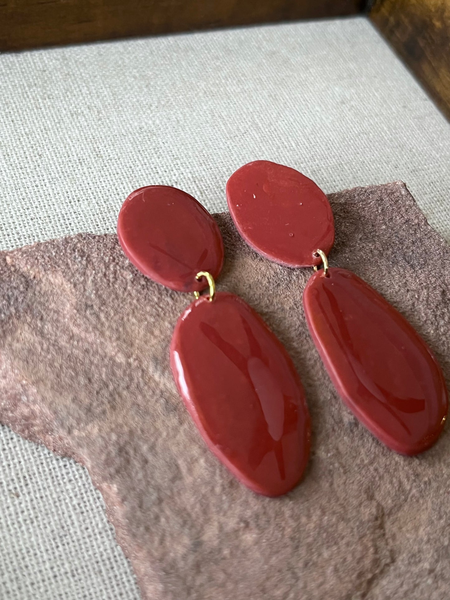Raspberry Rust Red Organic Dangles