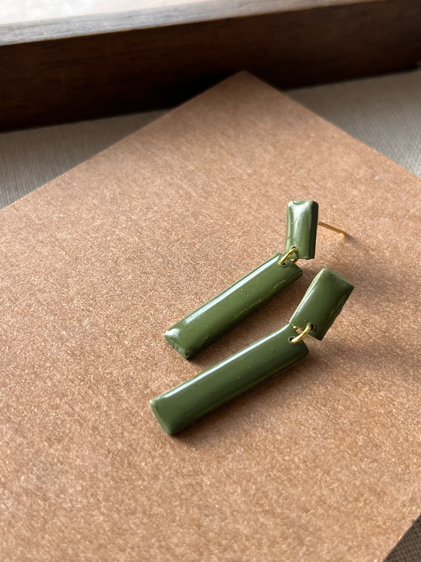 Deep Green Minimal Mini Dangles
