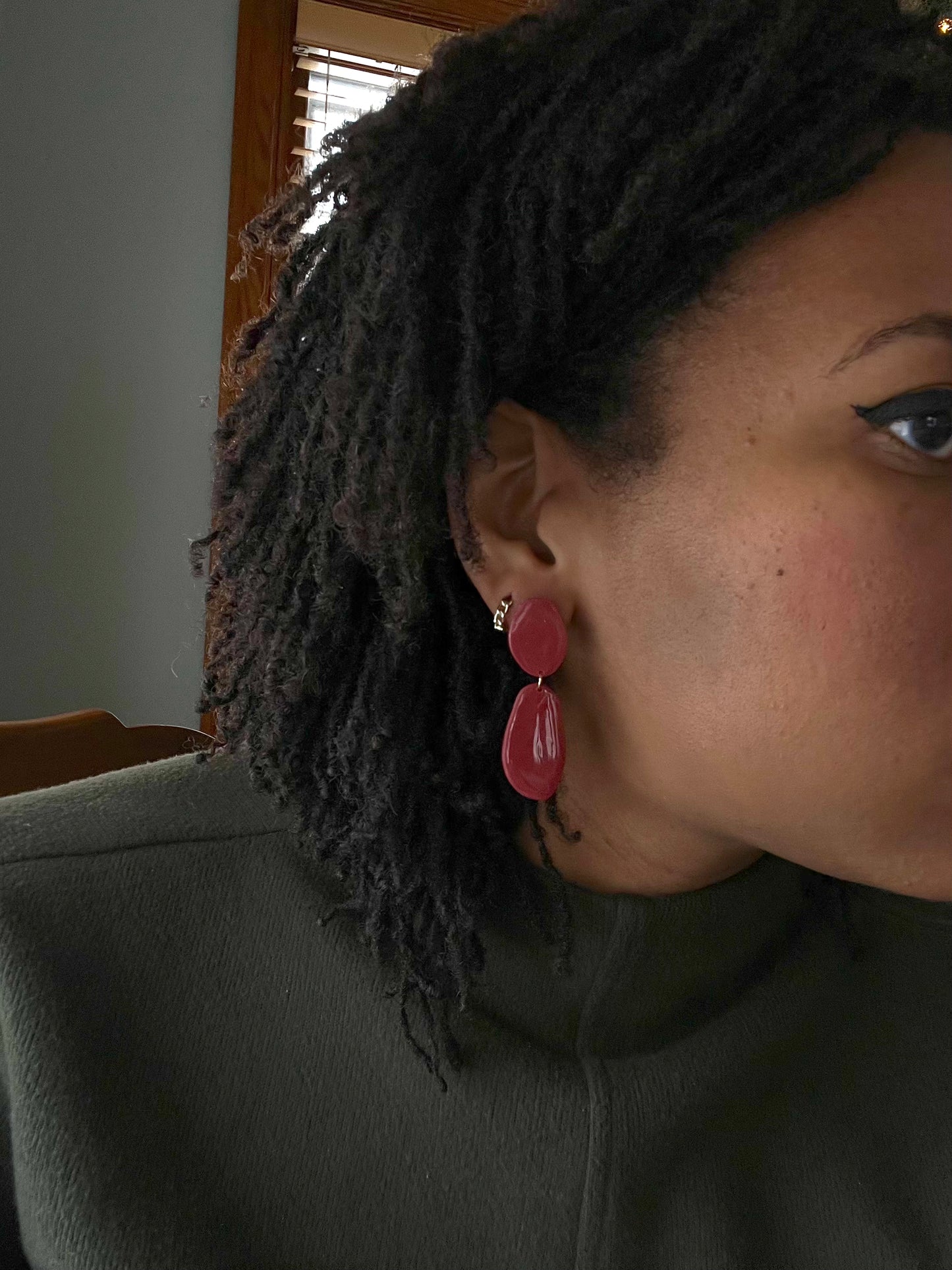 Raspberry Rust Red Organic Dangles