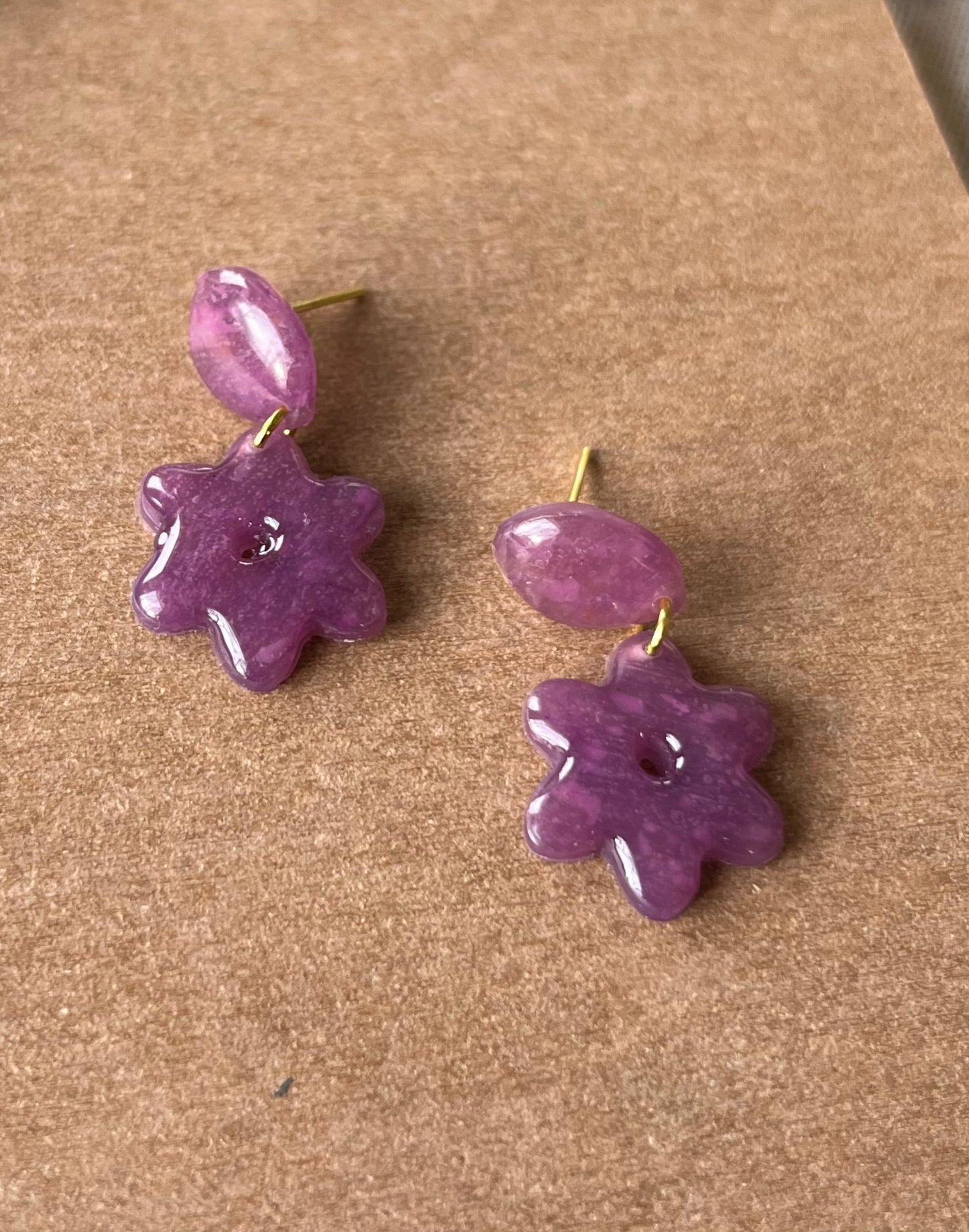 Dainty Translucent Lavender Flower Dangles