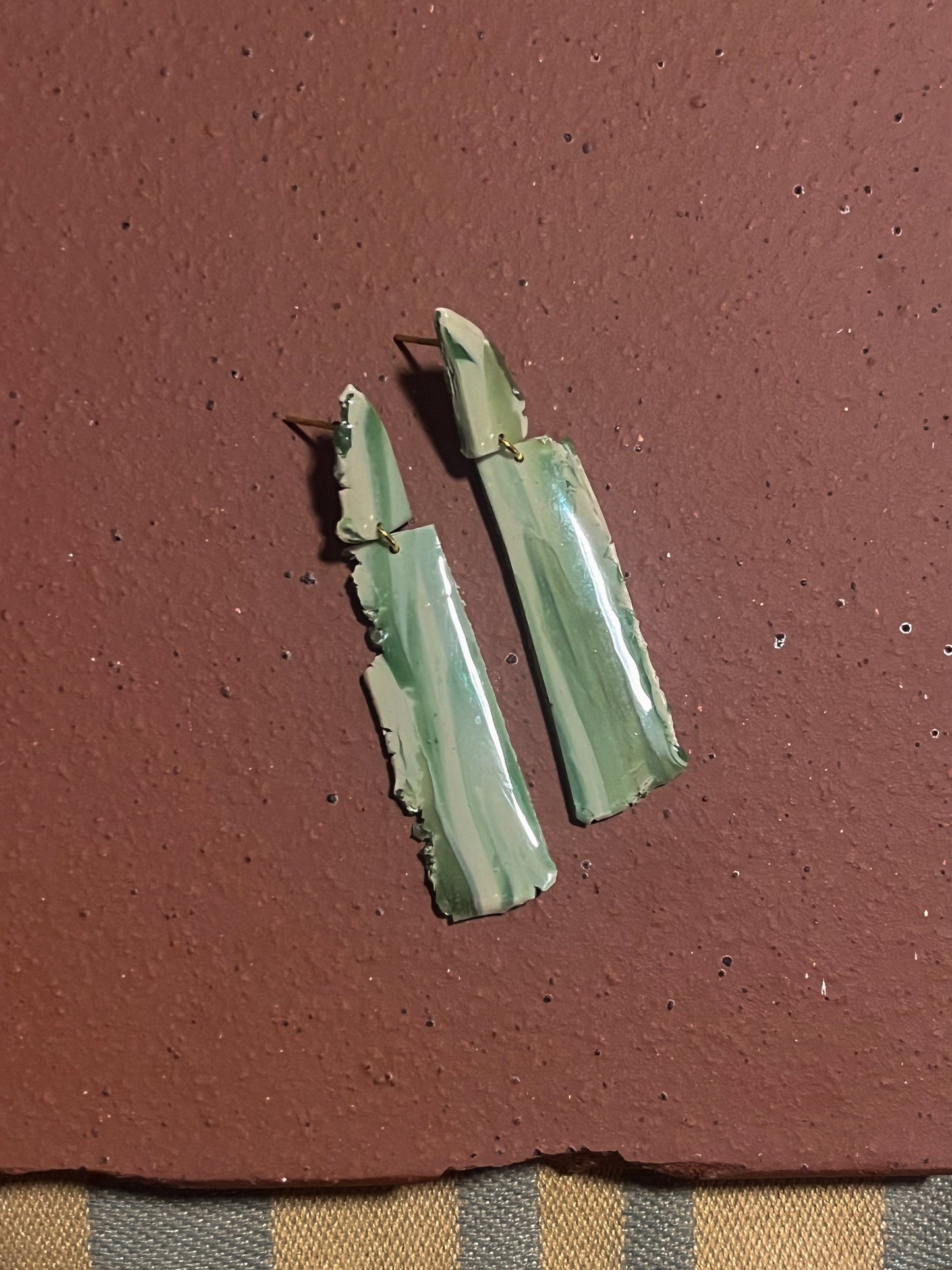 Organic Green Marble Dangles