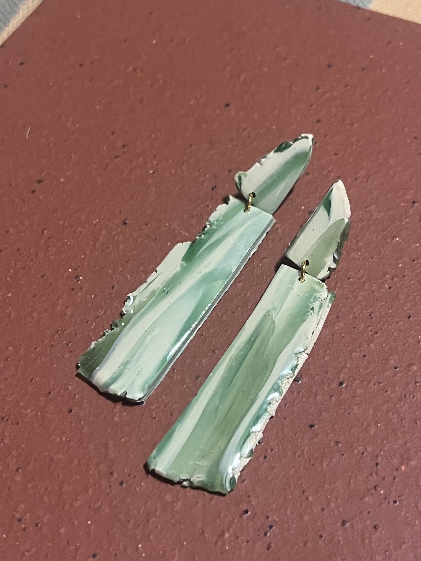 Organic Green Marble Dangles