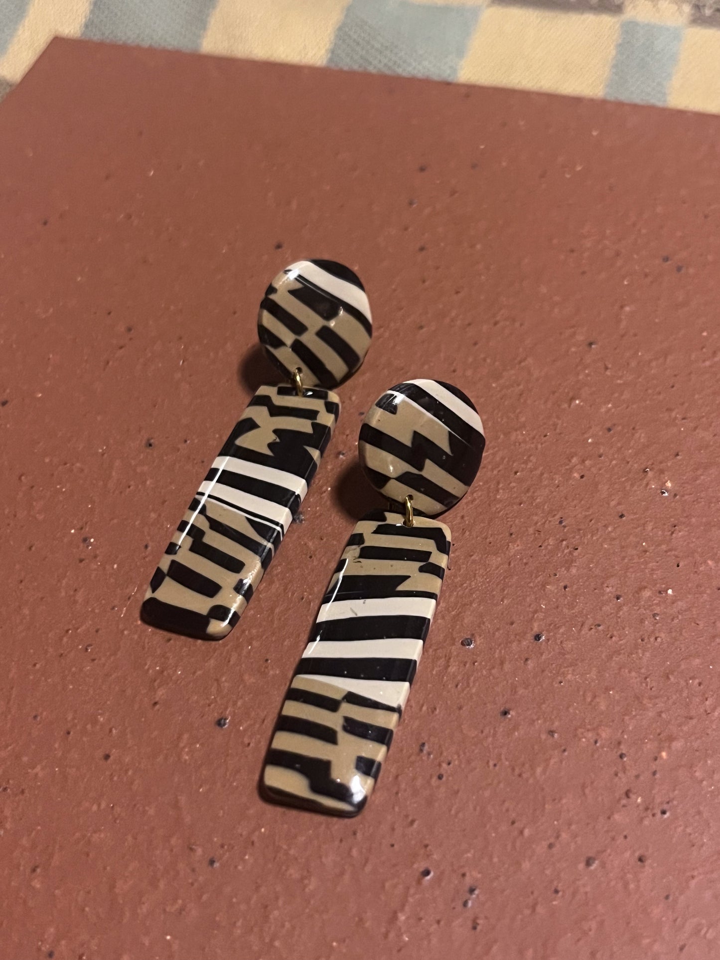 Tribal Stripe Dangles - 14k Gold Filled Posts