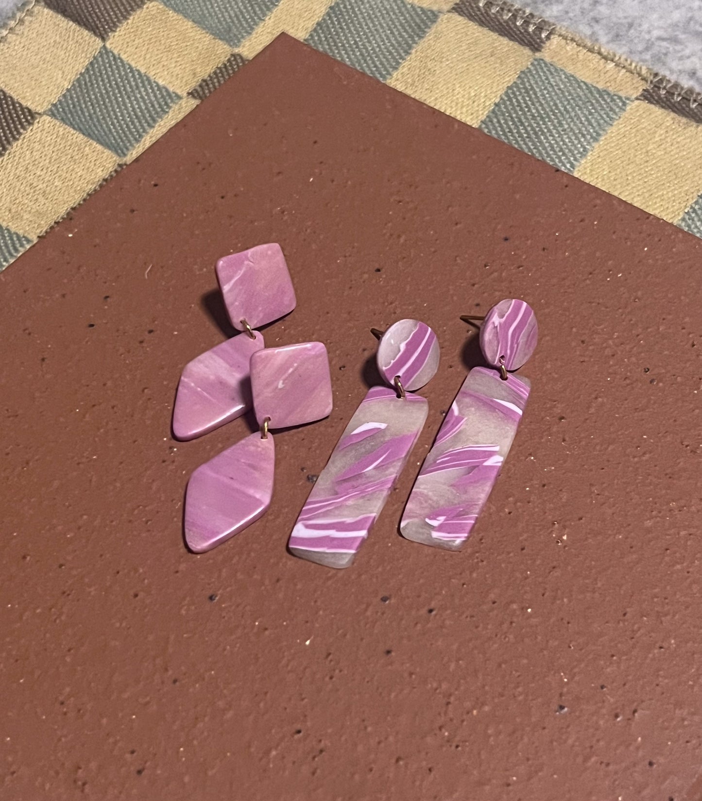 Set of Two Pink Dangles