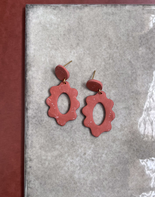 Terra Cotta Floral Dangles
