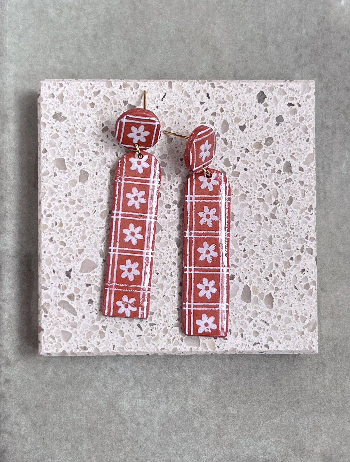 Floral Terra Cotta - Classic Shape Dangles