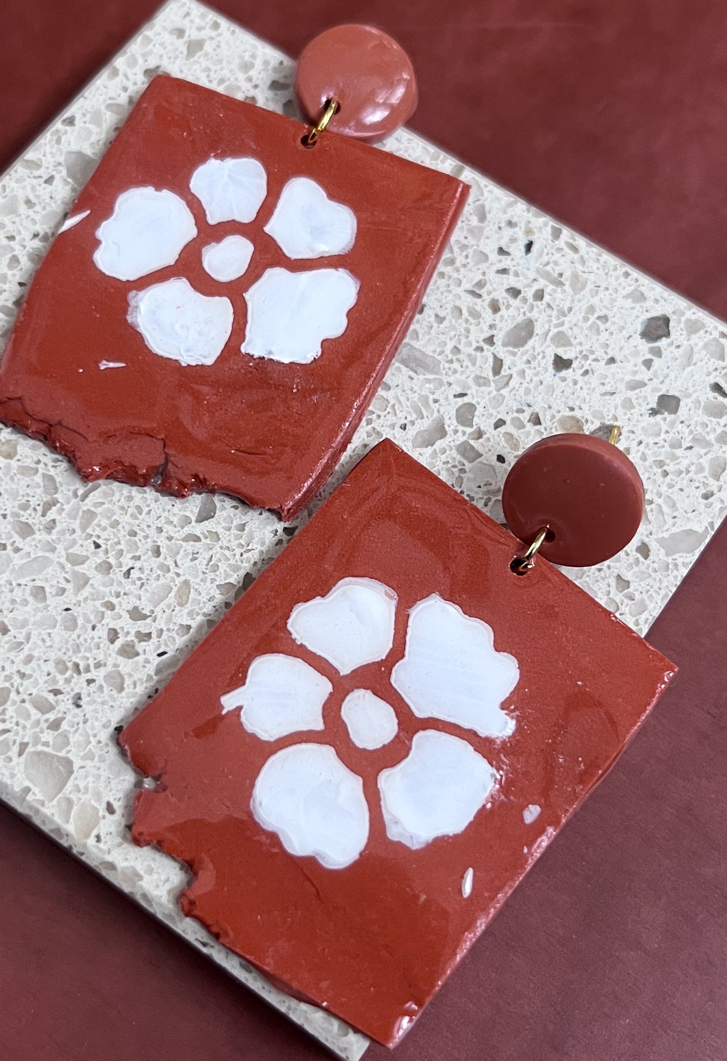 One of a Kind Flower Dangle - Terra Cotta -